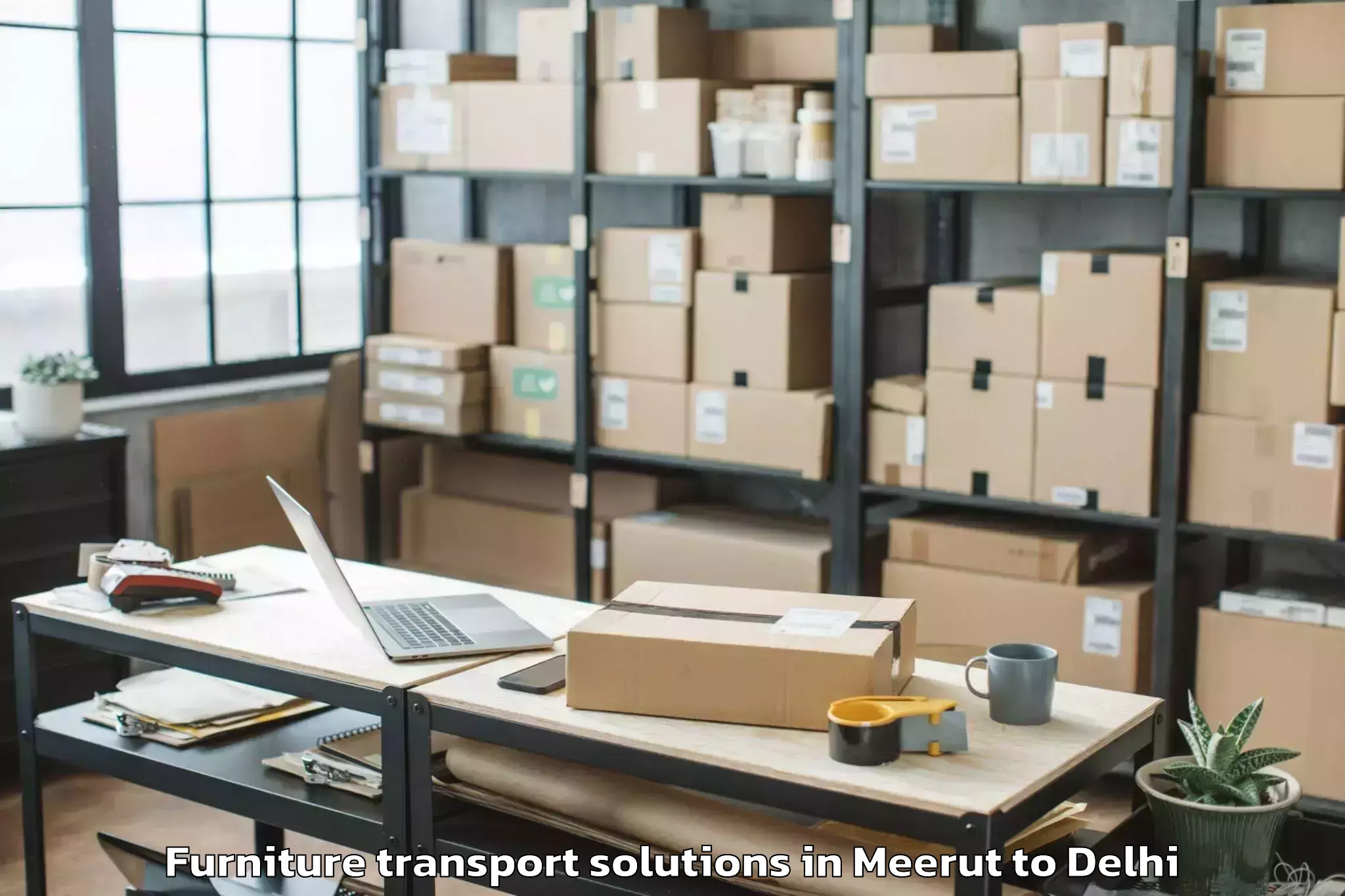 Meerut to Saraswati Vihar Furniture Transport Solutions